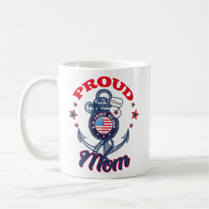Personalise Dog Tag Proud U.S. Coast Guard Mum Coffee Mug