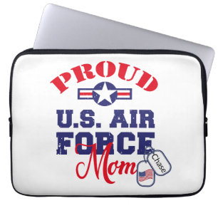 Personalise Dog Tag U.S. Air Force Mum Laptop Sleeve