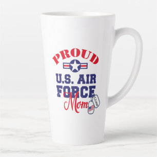 Personalise Dog Tag U.S. Air Force Mum Latte Mug