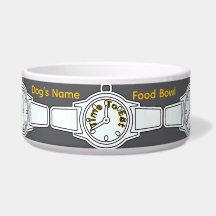 Personalise Dog's Name Time To Eat Grey Food    