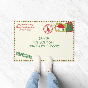 Personalise Dots Santa Letter Christmas Doormat