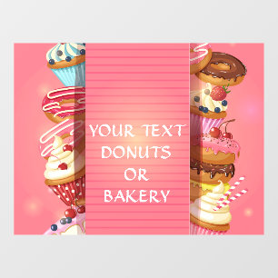 Personalise Doughnuts or Bakery Shop Business Window Cling