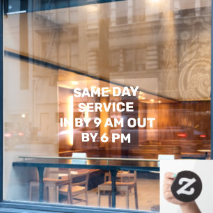 Personalise Dry Cleaners Fast Drop Off Pick Up  Window Cling