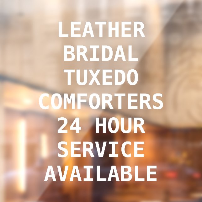 Personalise Dry Cleaners Services Front Window Cling (Sheet 2)