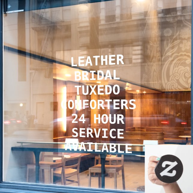 Personalise Dry Cleaners Services Front Window Cling (Cafe Window)