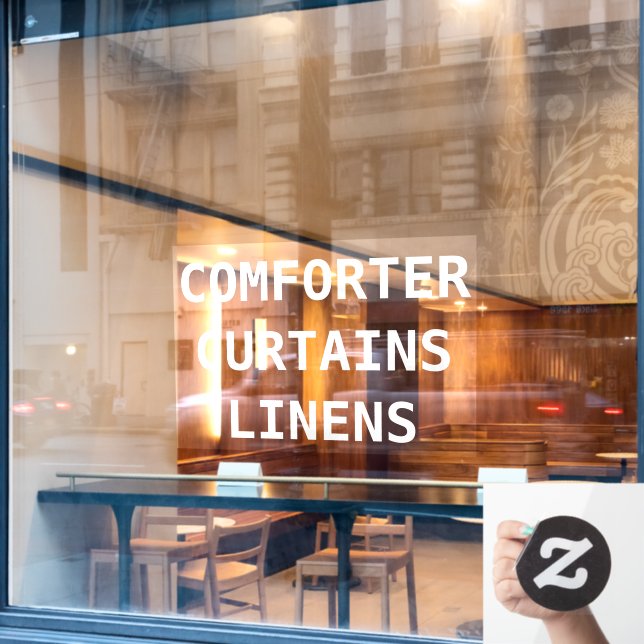 Personalise Dry Cleaners Services Front Window Cling (Cafe Window)