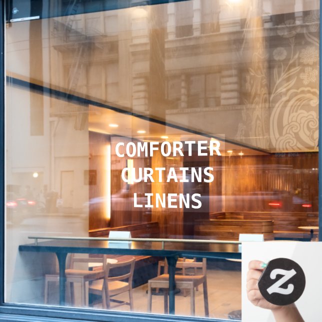 Personalise Dry Cleaners Services Front Window Cling (Cafe Window)