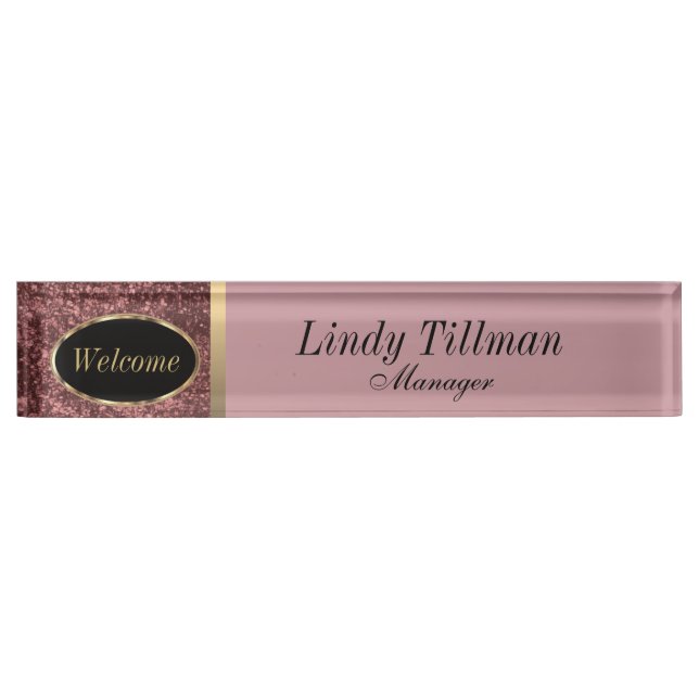 Personalise, Dusty Rose Name Plate (Front)