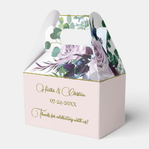 Personalise Dusty Violet Lavender Mauve Wedding Favour Box