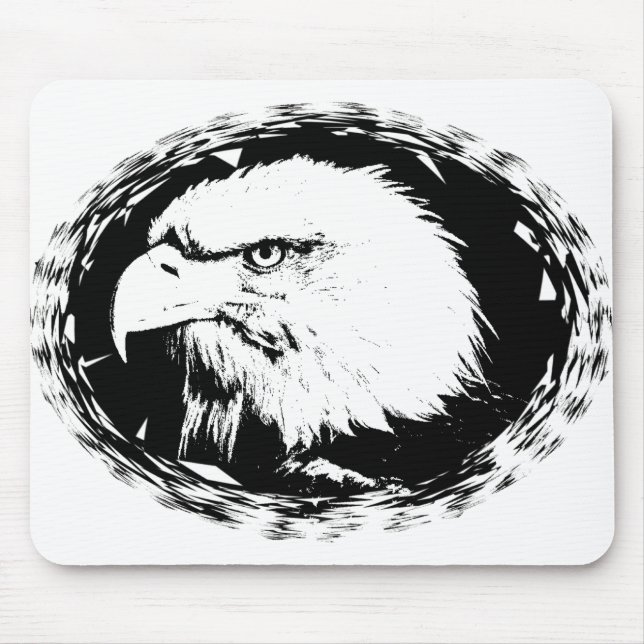 Personalise Eagle Head Modern Pop Art Template Mouse Mat (Front)