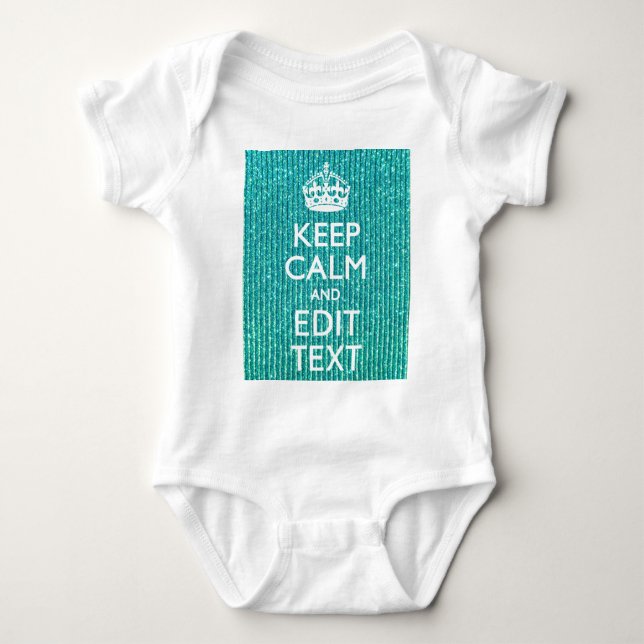 Personalise Easily KEEP CALM AND Edit Text Baby Bodysuit (Front)