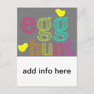 Personalise Easter egg hunt invitation postcard