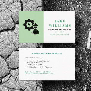 Personalise Electrician Power Repair Service  Business Card