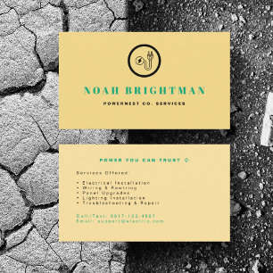 Personalise Electrician Power Service Installation Business Card
