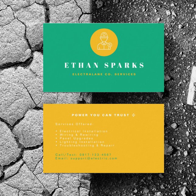 Personalise Electrics Power Services Installation Business Card (Personalize with your business card details)
