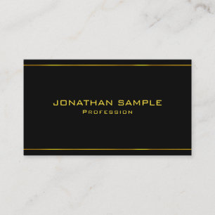Personalise Elegant Black And Gold Modern Template Business Card