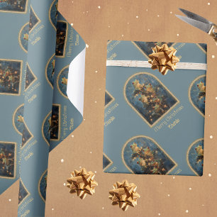 Personalise Elegant Christmas Tree Cute Frogs  Wrapping Paper