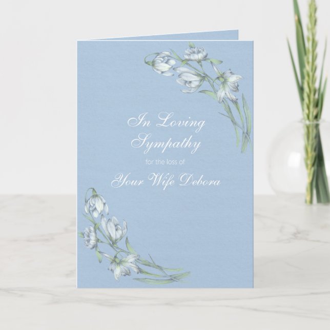 Personalise Elegant Floral Christian Sympathy Card (Front)