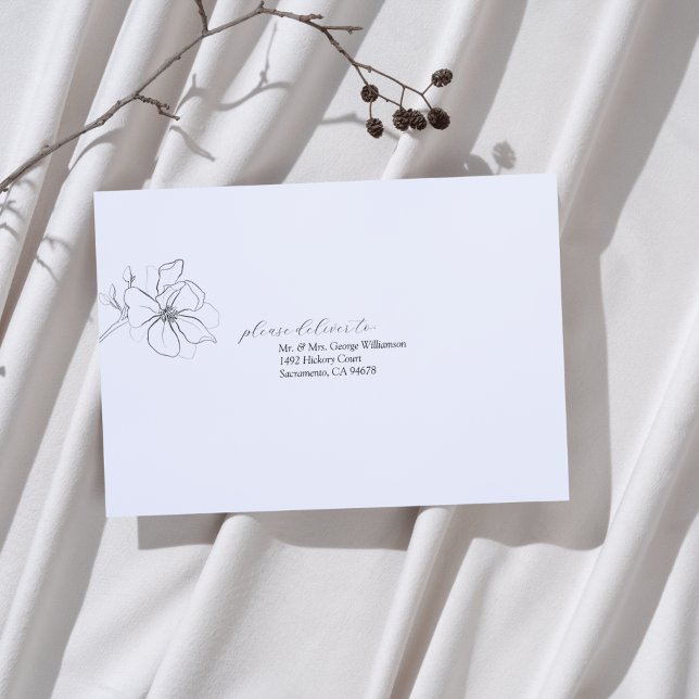 Personalise Elegant Hand Drawn Floral Wedding Envelope (Creator Uploaded)