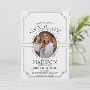 Personalise Elegant Minimalist Birthday Graduation Invitation