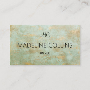 Personalise Elegant modern gold and green mottled Business Card