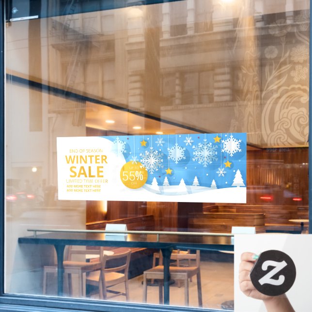 Personalise End of Season Winter Sale Up To XX% OF Window Cling (Cafe Window)