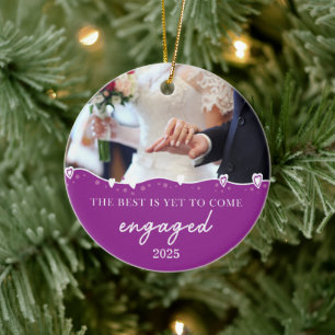 Personalise Engaged 2025 - The Best Is Yet To Come Ceramic Tree Decoration