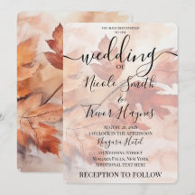 Personalise: Fall Watercolor Leafy Branch Wedding