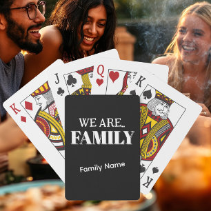 Personalise “FAMILY” & Family Name B&W Game Playing Cards
