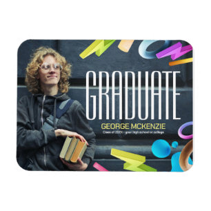 Personalise fancy graduation announcement magnet