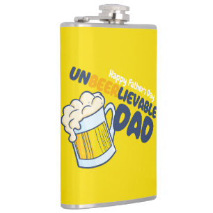 Personalise Father's Day Unbeerlievable Dad Hip Flask