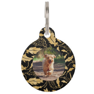 Personalise Faux Gold Leaf on Black Lost Dog Pet Tag