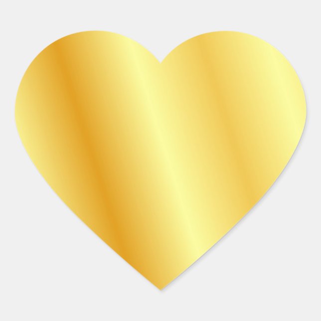 Personalise Faux Gold Metallic Look Blank Template Heart Sticker (Front)