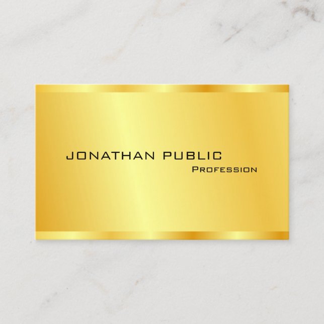 Personalise Faux Gold Modern Elegant Professional Business Card (Front)