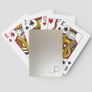 Personalise Faux Gold Silver Mono gram Template Playing Cards