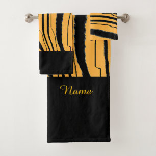Personalise Faux Tiger Print Exotic  Bath Towel Set