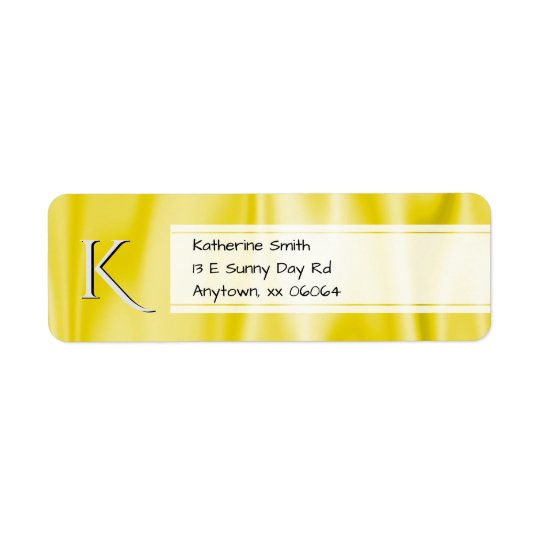 Personalise: Faux Yellow Satin Fabric Texture Return Address Label