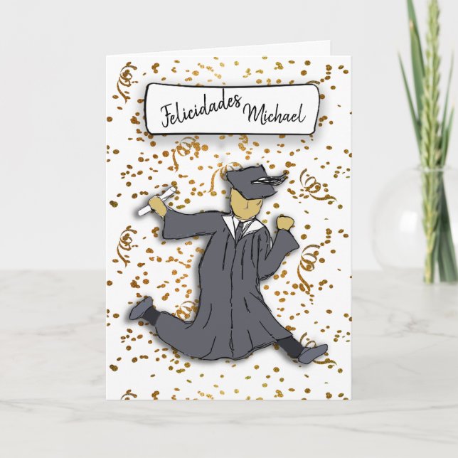 Personalise Felicidades Graduate Card (Front)