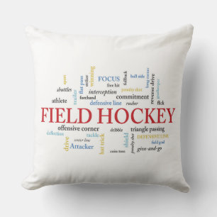 Personalise, Field Hockey Coach Thank You in Words Cushion