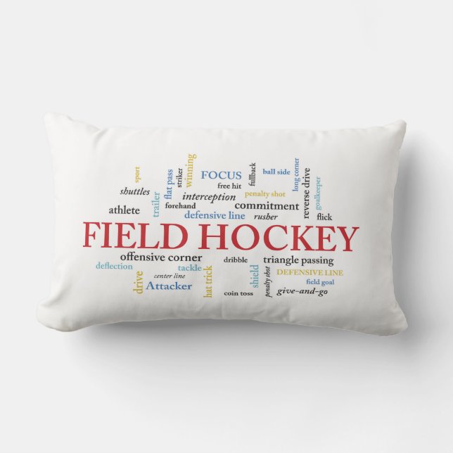 Personalise, Field Hockey Coach Thank You in Words Lumbar Cushion (Front)