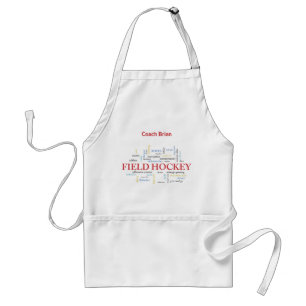 Personalise, Field Hockey Coach Thank You in Words Standard Apron