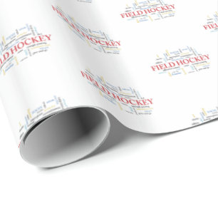 Personalise, Field Hockey Coach Thank You in Words Wrapping Paper