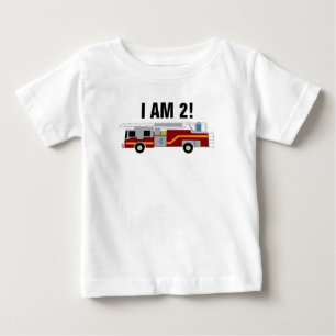 Personalise Firetruck I am 2 Baby Bodysuit