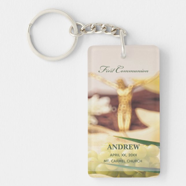 Personalise, First Communion Congratulations Key Ring (Front)