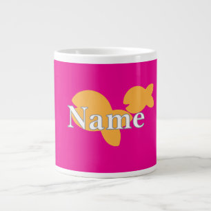 Personalise Fish Hot Pink Large Coffee Mug