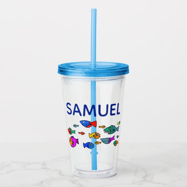 Personalise Fish Tumbler Cup (Front)