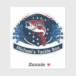 Personalise fishing gear with this patriotic bass 
