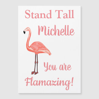 Personalise Flamingo You Are Flamazing Magnet Card