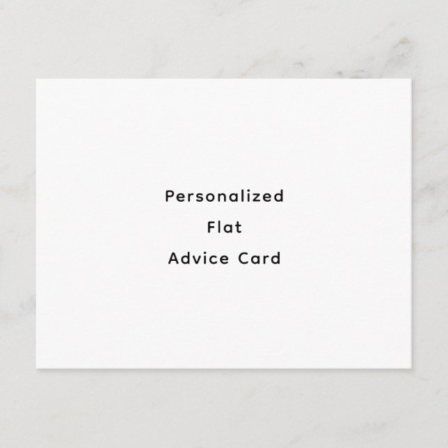 Personalise Flat Advice Card (Front)