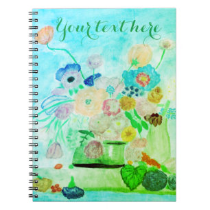 Personalise Floral Art Spiral Photo Notebook